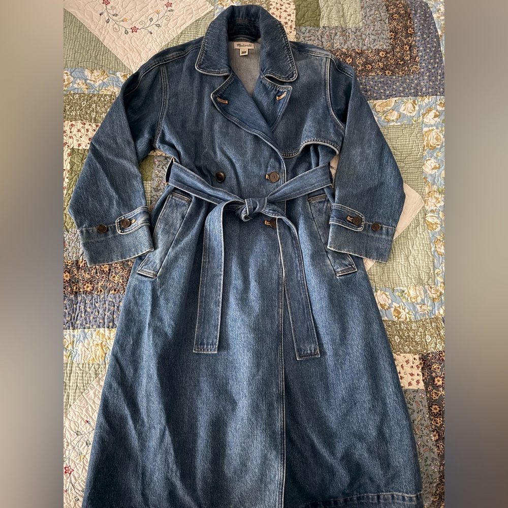 Madewell Blue Denim Trench